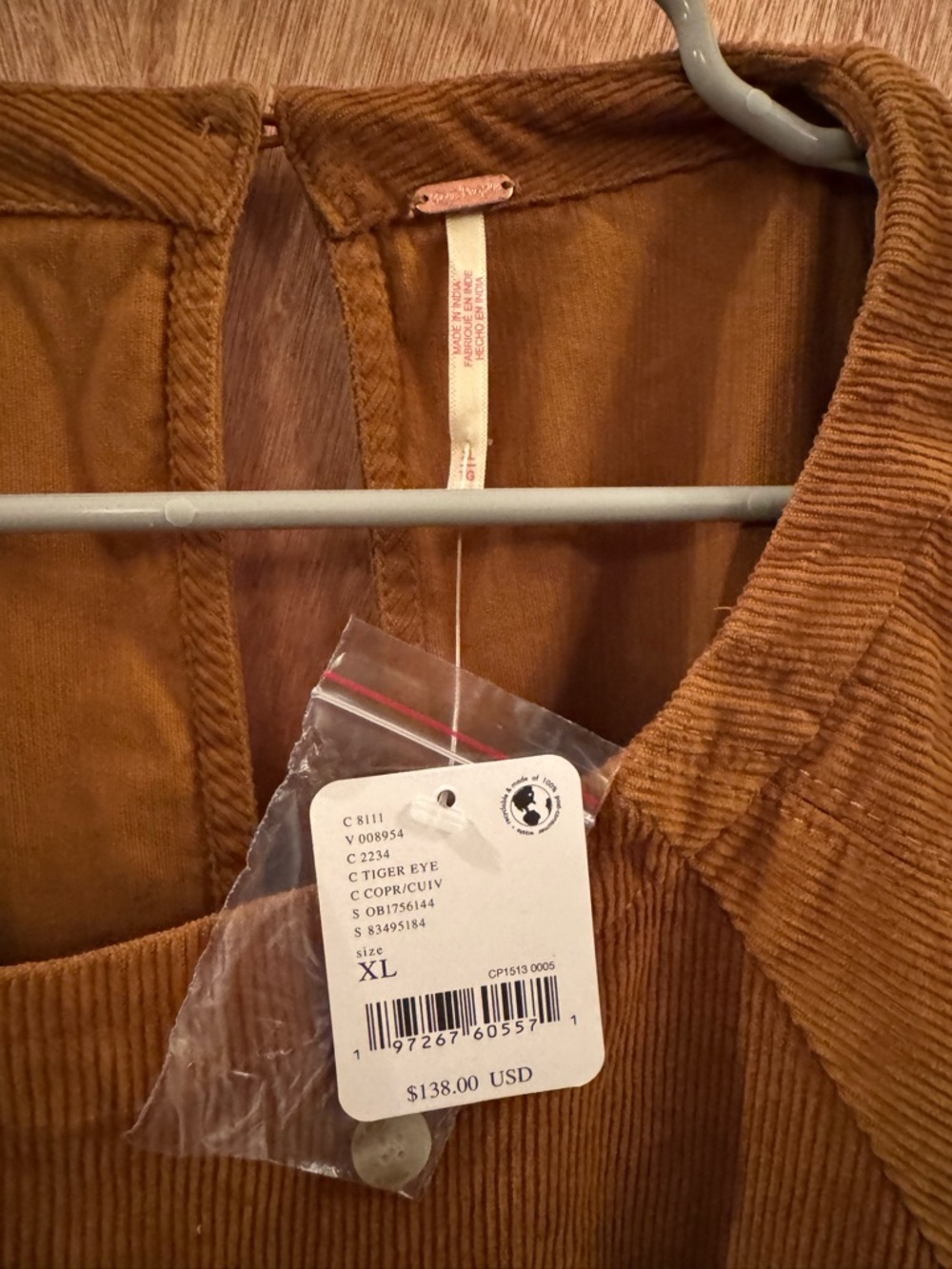 Free People "Memories of You" Corduroy Tunic Top - Picture 5 of 5